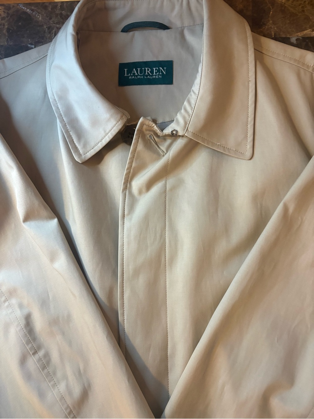 Ralph Lauren Cream Single-Breasted Raincoat